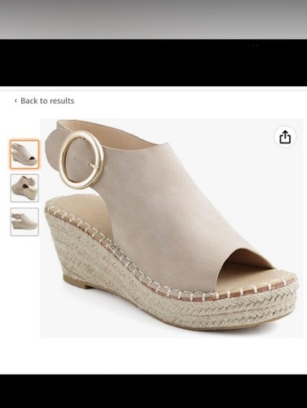 Catherine Malandrino Beige Espadrille Wedge Sandals with Gold Buckle